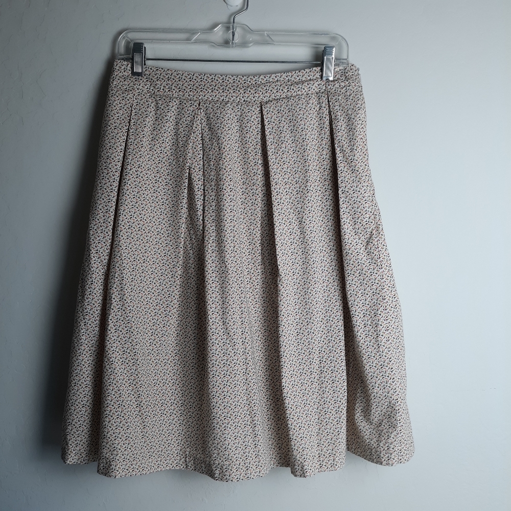 DownEast box pleat skirt colorful print